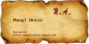 Mangl Antos névjegykártya